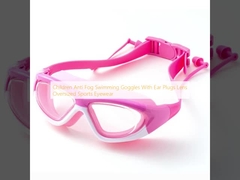 Çocuklar Sis Karşıtı Yüzme Gözlüğü Kulak Tuşları Lens Büyük Boylu Spor Gözlükleri