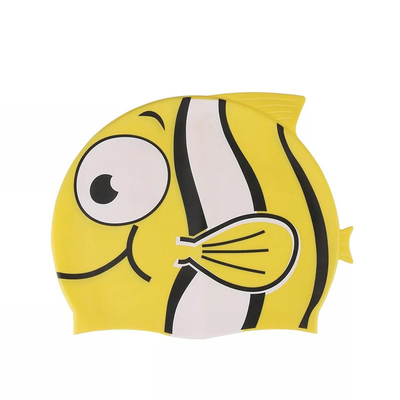 Silicone Material Waterproof Swim Cap , Harmless Childrens Swimming Hats